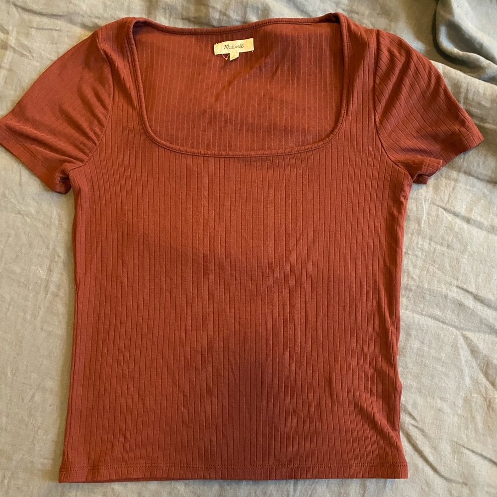 Madewell T-shirt dark red size small